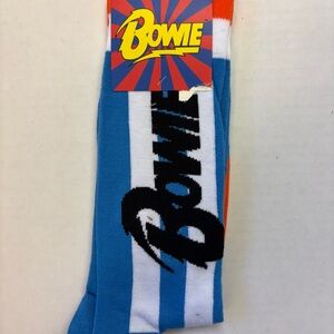 David Bowie Novelty Socks. Fun Vibrant Blue and Orange Socks